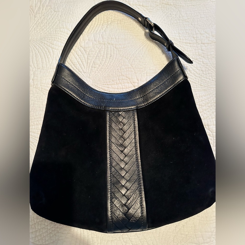 Coke Haan black leather/suede purse